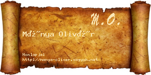 Mánya Olivér névjegykártya